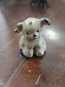 Antique Cast Iron Hubley Pup Paperweight  - Advertising