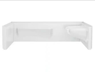 Delta Classic 500 Right Seat 60 in. W x 17.13 in. H 3-Piece Direct-to-Stud Alcove Shower Wall Surround in High Gloss White