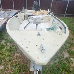 1987 Fisher 16 aluminum skiff flats boat