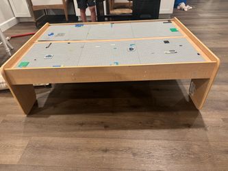 Kids Wooden Play Table with LEGO Baseplates