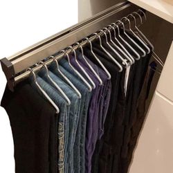 Closet Clothes Hanger Rail,Pull-out Closet Rod 30-60cm,Wardrobe Clothing Rail,Closet Organizer Rack for Pants and Coat (800mm/31.5inch)