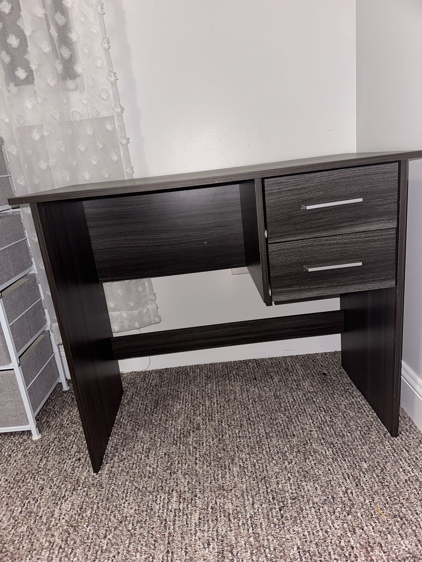 Black Wooden Desk – Minimalist, Solid & Like-New