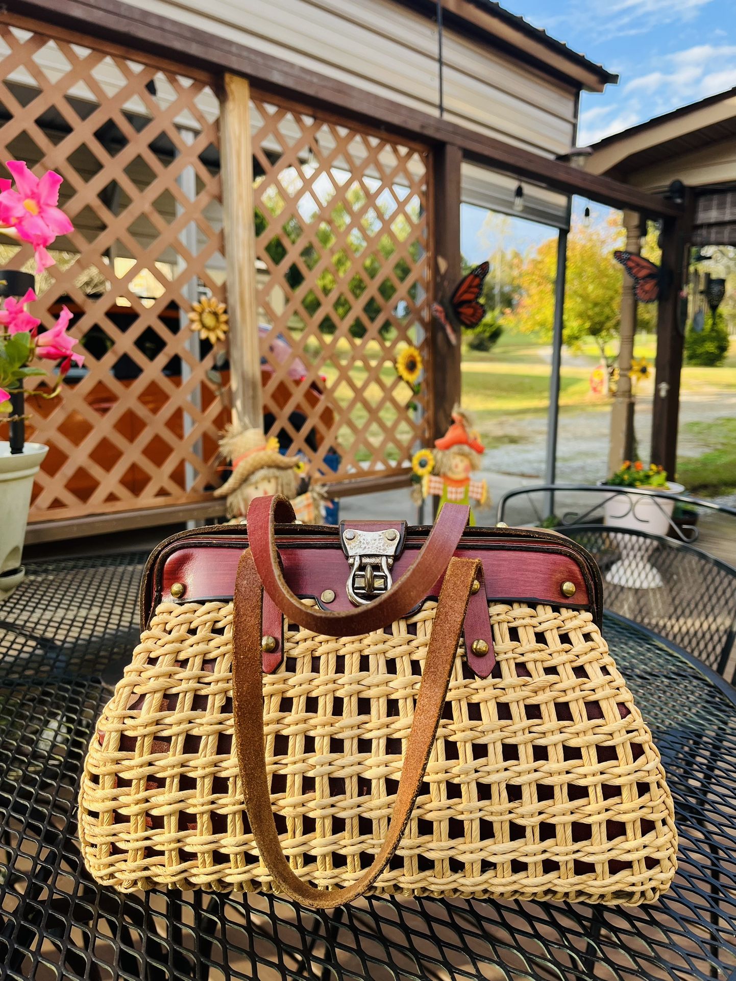 Vintage Aigner Straw Pocketbook