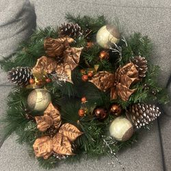 Christmas brown And Ivory Wreath New