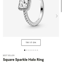 Square Sparkle Halo Ring