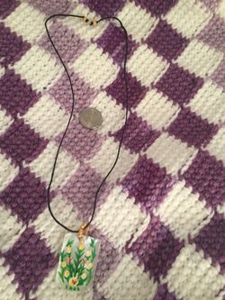 Painted Shell String Necklace 23” End to end