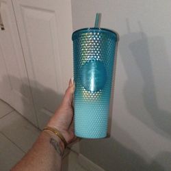 Blue Ombre Studded Starbucks Tumbler 