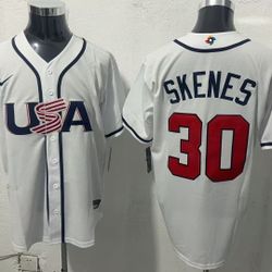 USA #30 Paul Skenes WBC Jersey - Stitched - All Sizes (SHIPPING ONLY)