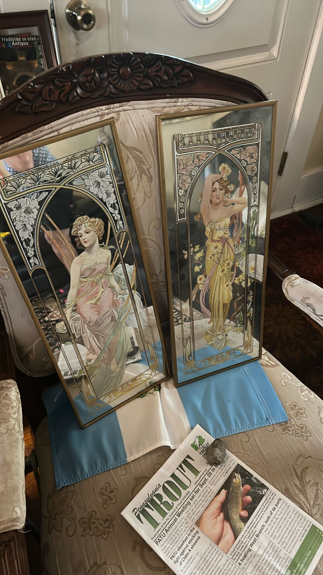2 Beautiful Unique Mirror Wall Decorations! 20 By 8