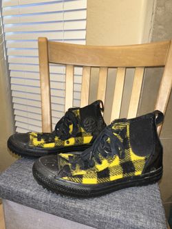 “Converse Allstars” - Yellow/Black Plaid Checkered