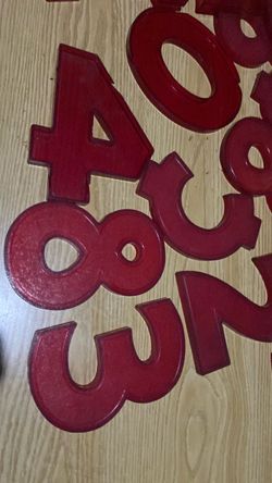 Red Plastic Number Tiles Set
