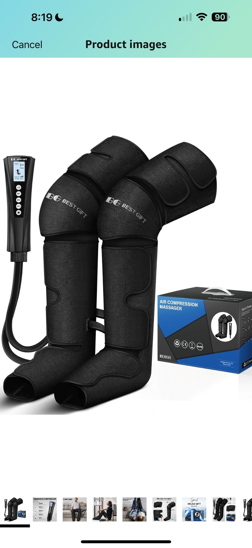 Air Compression Massager with Heat for Foot Leg Calf Thigh and Knee LF FT003