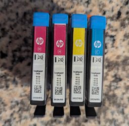 4 Genuine HP Ink cartridges 910, 912, 914, 915 - New