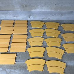 Vintage 1965 Ideal Motorific Yellow Curve Straight Race Slot Car Tracks Huge Lot