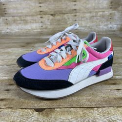 Puma Womens Future Rider Play On - Purple Multicolor Shoes 373792-03 Size 7 - Gift