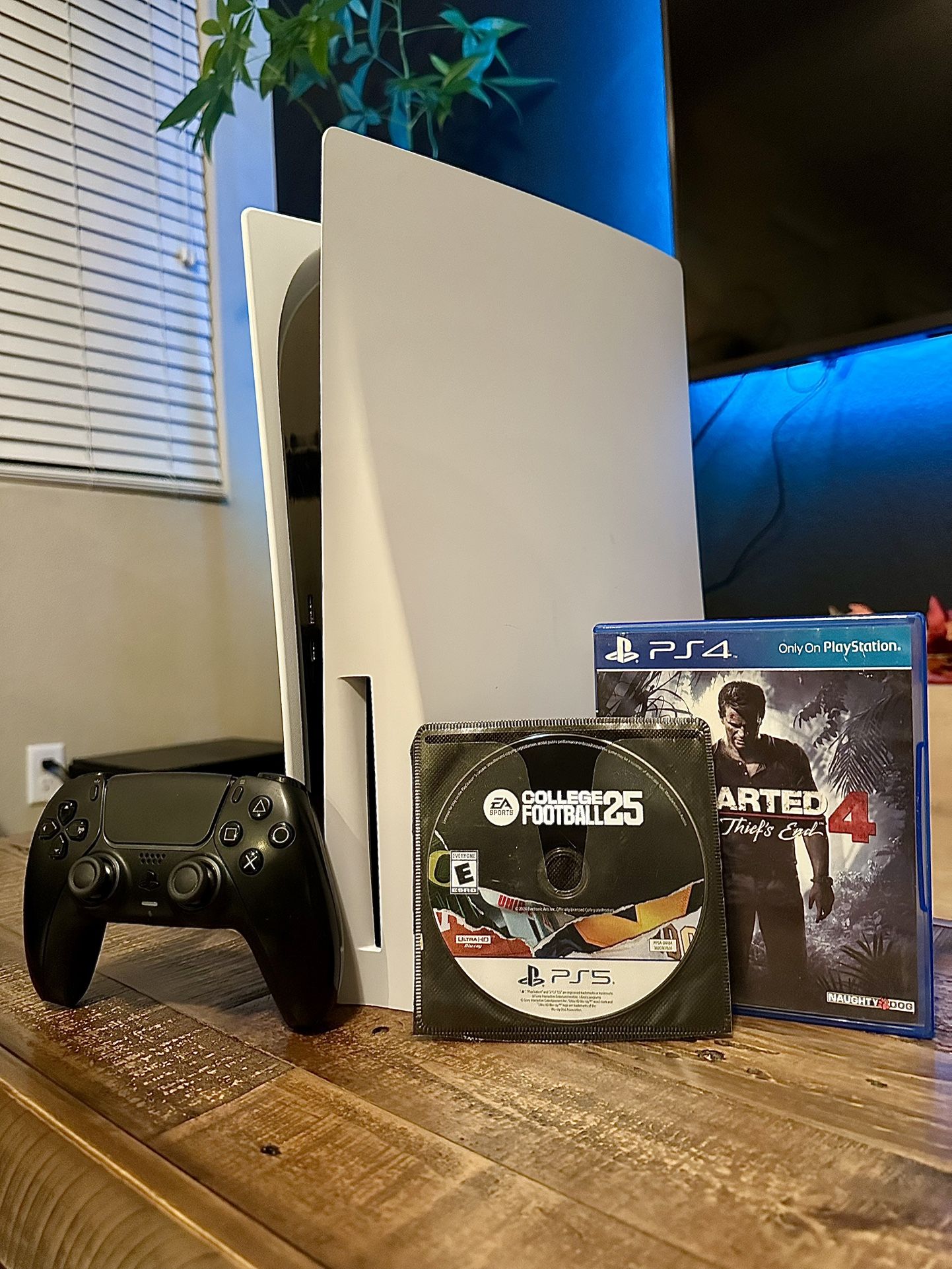Ps5 w/Black Controller & Games