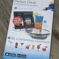 BROOKSTONE PERFECT DRINK APP CONTOLLED SMART BARTENDING COCKTAIL SCALE KIT NIB