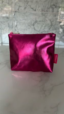 Sephora Metallic Pink Makeup Bag