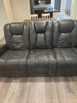 Leather double couch