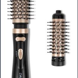 DAILYLIFE Rotating Hair Dryer Brush, Hair Dryer Brush Spinning with 2 Brushes (1.5" & 2"), Ceramic Coating & Ionic Technology, Black & Gold