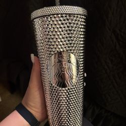 Disneyland Starbucks Mickey Mouse Silver Studded Tumbler - Disney 100 years