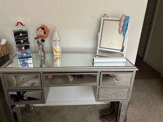 Mirrored vanity desk