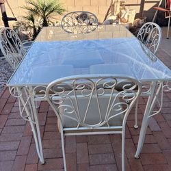 Vintage Indoor Or Outdoor Iron Table. Excellent Condition.
