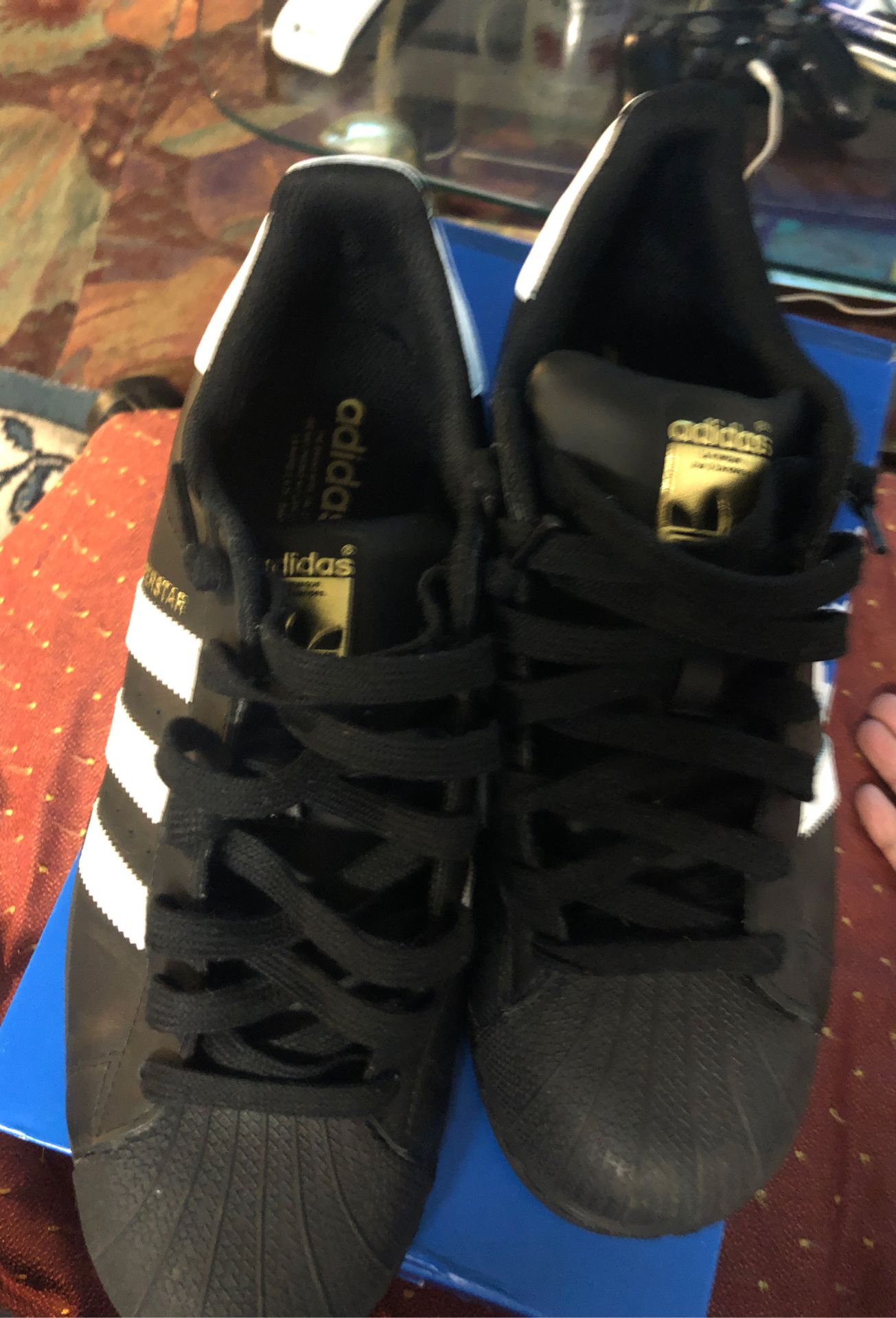 Black Adidas Superstar (Size 9 1/2) OBO PICKUPS