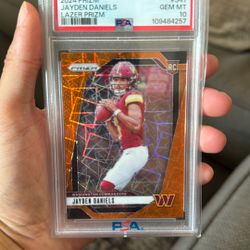 2024 Panini Prizm Jayden Daniels Orange Lazer Rookie PSA 10