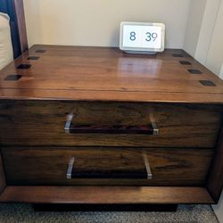 1970 MCM Lane 2 Drawer Night stand "Tower Suite" Collection Rosewood & Walnut.