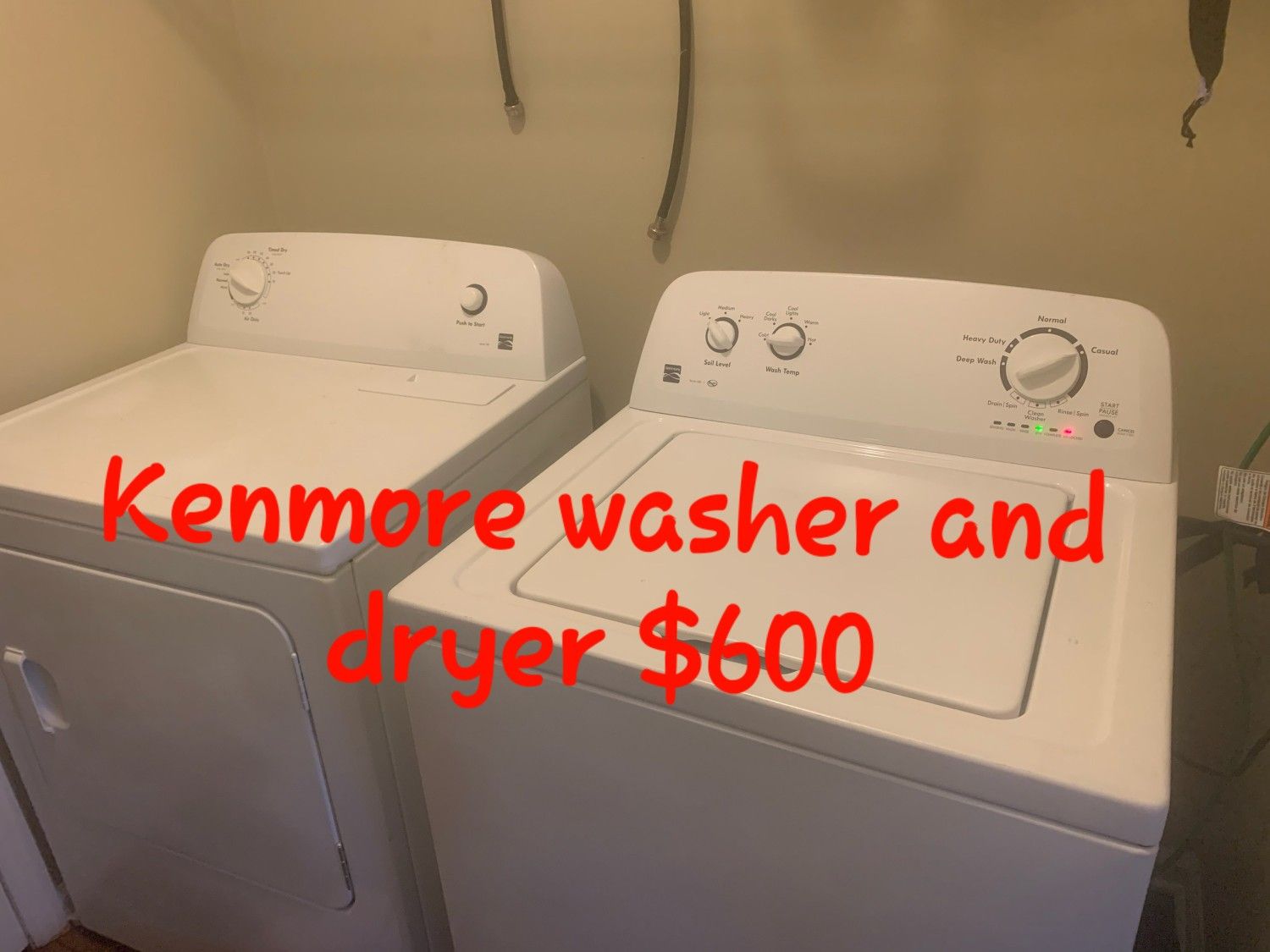 Kenmore washer and dryer