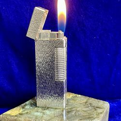 Vintage Bark Silver Dunhill Lighter Super Mint Condition Works 1 Year Warranty 