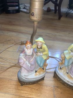 Beautiful Pair Ceramic Working antique pair lamps