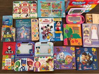 Toys, books, puzzles