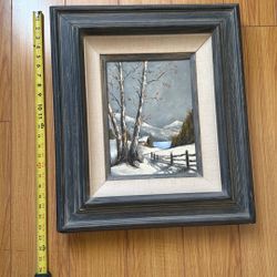Original oil painting on canvas board or panel, not a print.