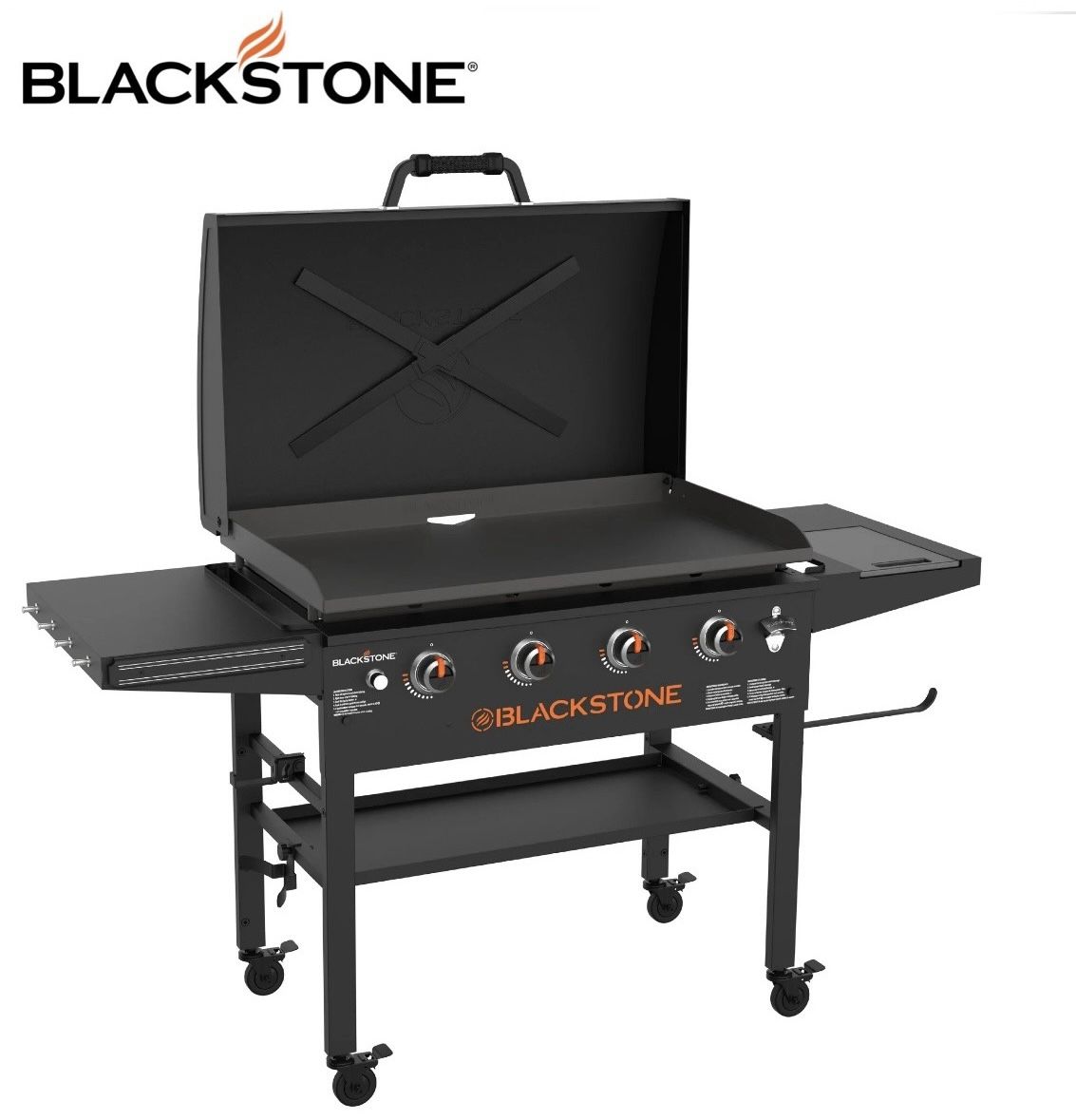 Blackstone Original Outdoor Griddle, 4-Burner 36" Propane Flat Top Grill with Hood, Black