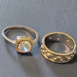 2 Sterling Silver Rings. Needs Cleaning