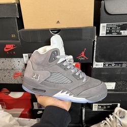 DS 2026 Jordan Wolf Grey 5s sizes 8.5,9,10,10.5,11,12