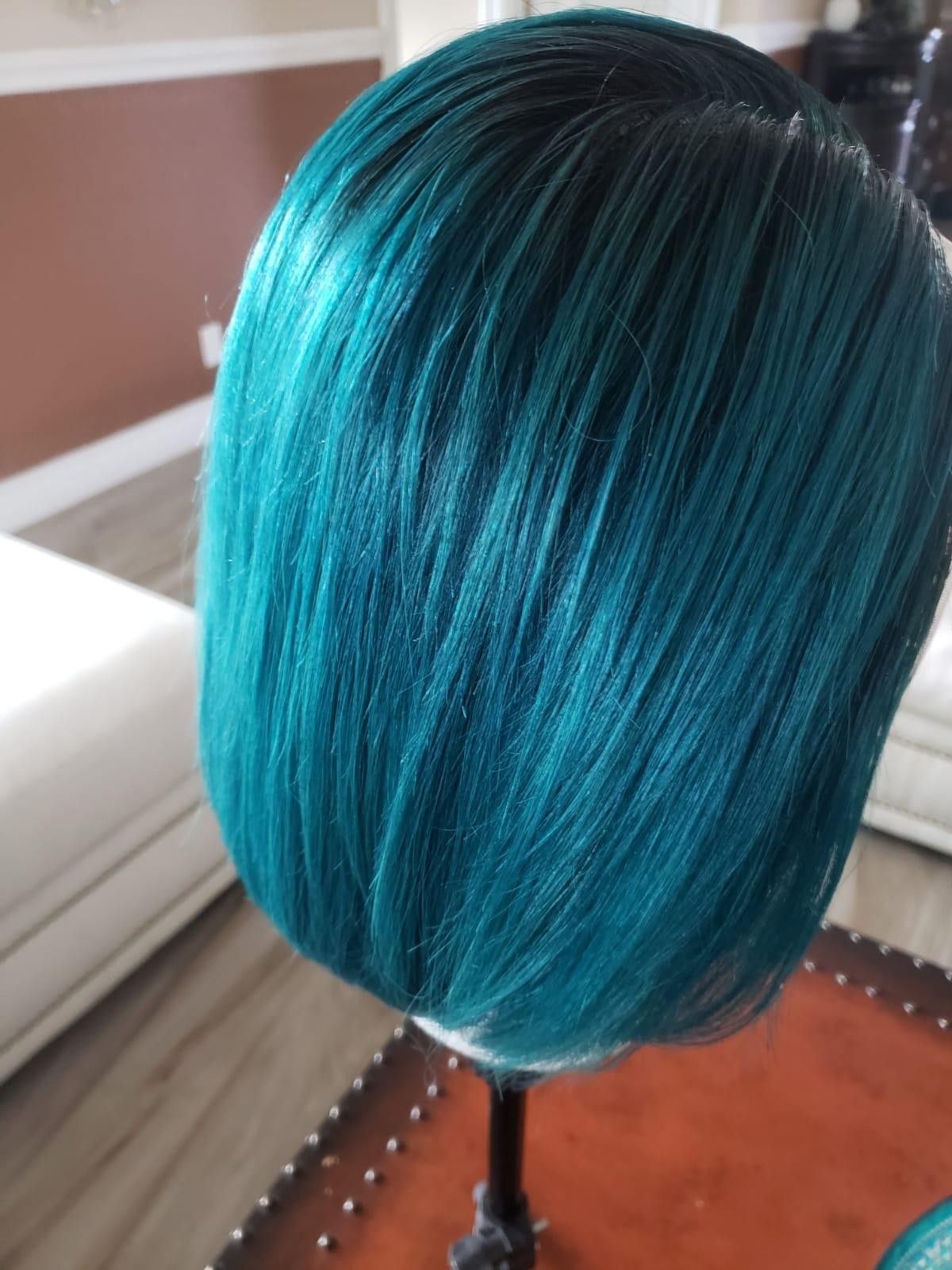 Emerald green lace wig 10 inch