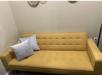 KIT-PETULA MUSTARD 2 PIECE CONVERTIBLE SOFA BED