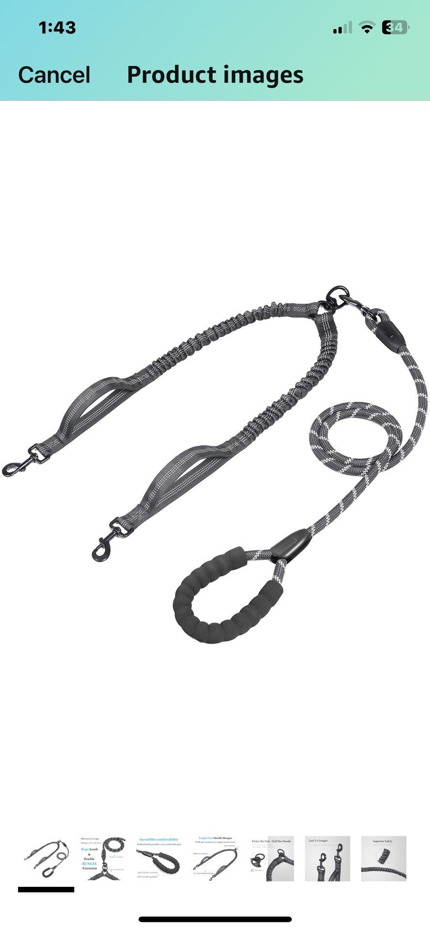 Double Dog Leash With 2 Extra Handles