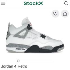 Jordan 4 White Cement Size 12