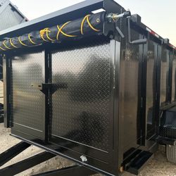 New 8x4x12  SCISSOR LIFT Hydraulic Dump Trailer WITH TARP 🔥