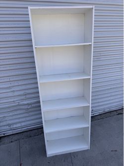 White Bookshelf with Removable Shelves