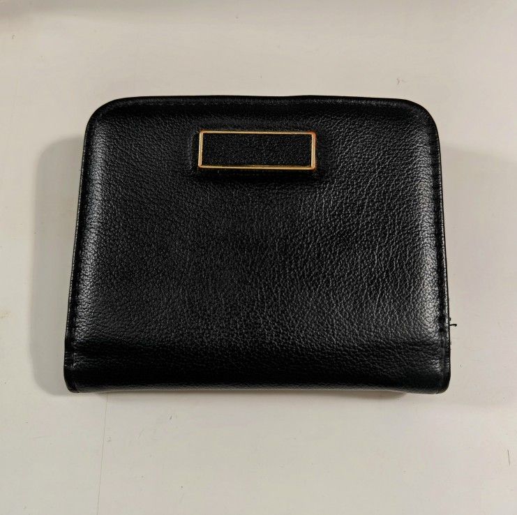 Guang Tong Women’s Black Leather Wallet Bifold Slots Coin Purse Snap ID Holder
