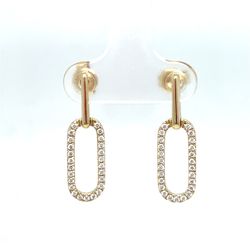 14KT Yellow Gold Diamond Paper Clip Earrings 3.15g .3CTW 177854/8