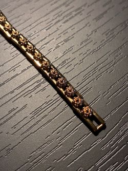 Gold Laminated Virgin Mary Link Bracelet