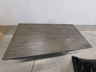 Industrial Coffee Table - Black Wood & Metal