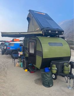 Teardrop Camping Trailer with Rooftop Tent