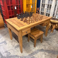50% OFF LISTED PRICE SALE! Solid Wood Chess Table 